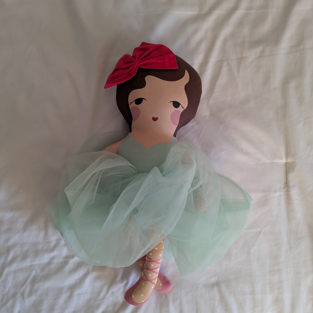 Adorable Ballerina Doll with Pink Bow